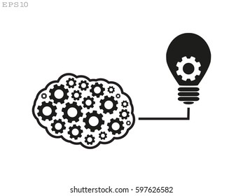 brain bulb icon, vector illustration eps10