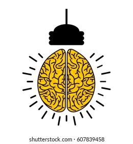 brain with bulb icon vector illustration design