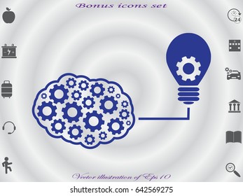 brain bulb icon, vector illustration eps10