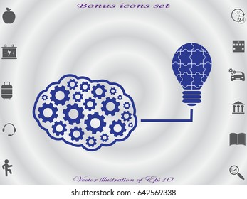 brain bulb icon, vector illustration eps10