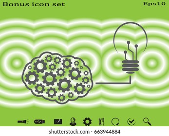 brain bulb icon, vector illustration eps10