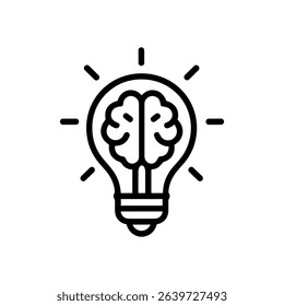 Brain bulb Illuminating intelligence creativity. Icon symbol illustration