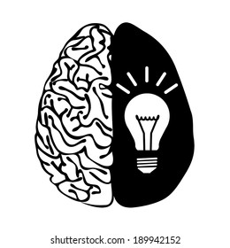 BRAIN BULB ILLUSTRATION VECTOR 