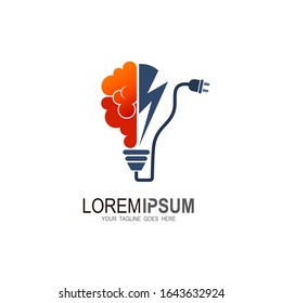 Brain-Glühbirnen-Logo Smart-Idee-Vektorillustration-Download, Modernes Logo
