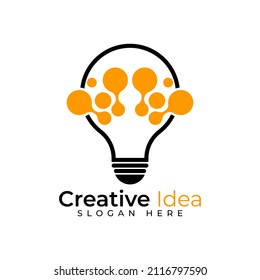 Brain bulb lamp logo smart idea