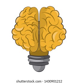 Brain bulb light shape symbol isolated vector illustration graphic design