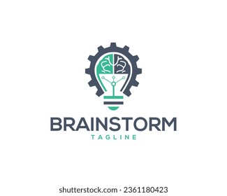 Brain bulb logo icon design premium template vector.