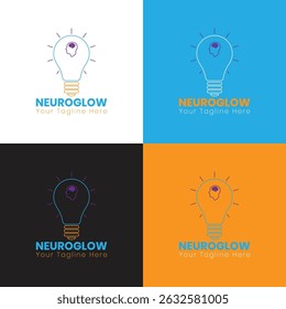 The "Brain and Bulb" logo seamlessly fuses intellect and innovation by combining the imagery of a brain within a light bulb.