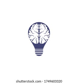 Brain bulb shape concept logo design. Brainstorm power thinking brain Logotype icon