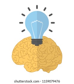 
Brain with bulb showing innovative idea
