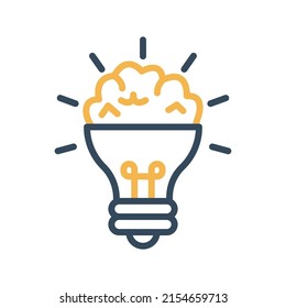 Brain bulb Vector icon which is suitable for commercial work and easily modify or edit it

