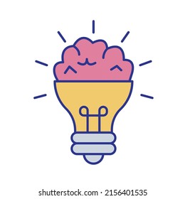 Brain bulb Vector icon which is suitable for commercial work and easily modify or edit it


