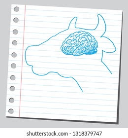 Brain in bull's head