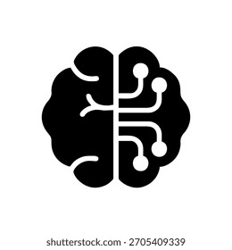 A brain with a bunch of wires coming out of it. The brain is labeled AI. Concept of advanced technology and the potential of artificial intelligence