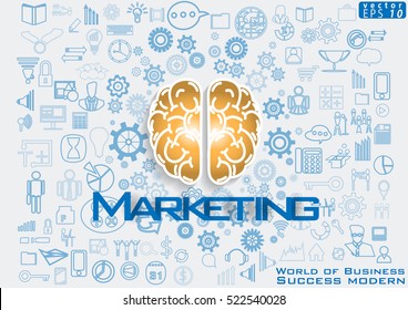 Brain of Business Success modern design Idea and Concept Vector illustration  with icon.