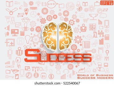 Brain of Business Success modern design Idea and Concept Vector illustration  with icon.