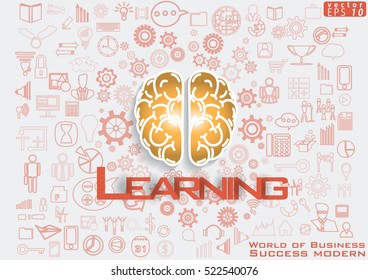 Brain of Business Success modern design Idea and Concept Vector illustration  with icon.