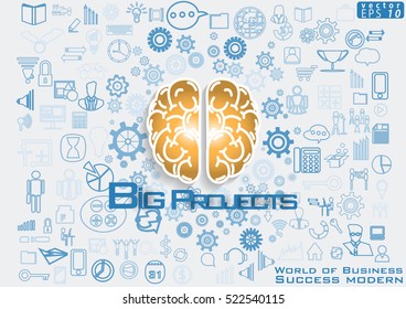 Brain of Business Success modern design Idea and Concept Vector illustration  with icon.