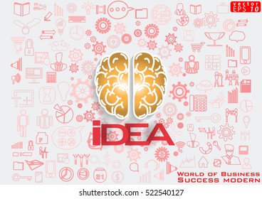 Brain of Business Success modern design Idea and Concept Vector illustration  with icon.