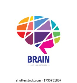 Brain - business vector logo template concept illustration. Abstract human mind icon. Creative idea colorful sign. Infographic symbol. Colored design element.