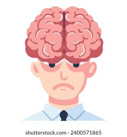 Brain In Businessman Head vector plano