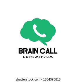 brain call logo design modern symbol icon template illustration