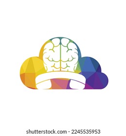 Brain call vector logo design template.