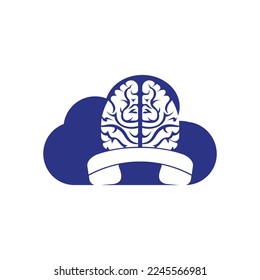 Brain call vector logo design template.