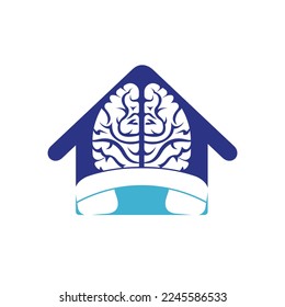 Brain call vector logo design template.