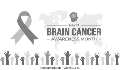 Brain Cancer Awareness Month background or banner design template celebrated in may