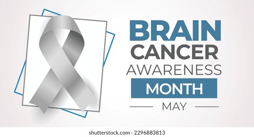 Brain Cancer Awareness Month Celebration. Observed in May. Vector banner.