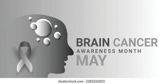 Brain Cancer Awareness month may. template  background, banner, card, poster. vector illustration.