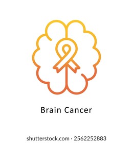 Brain Cancer Briefcase Vector Gradient Icon. Eps File 10