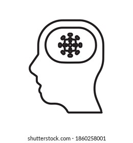 Brain Cancer disease line icon