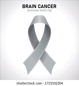 Brain Cancer Grey Ribbon Vector Stock Vector (Royalty Free) 1723102204 ...