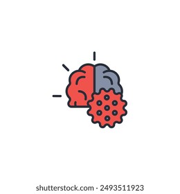 brain cancer icon. vector.Editable stroke.linear style sign for use web design,logo.Symbol illustration.