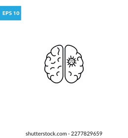 Brain cancer outline icon Vector illustration