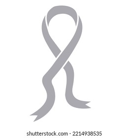 Brain Cancer Ribbon. Grey Band.