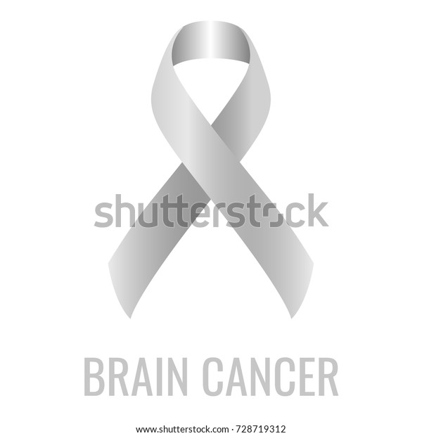 Brain Cancer Ribbon Isolated On White Stock Vector Royalty Free