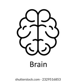 Brain Capsule Vector  outline Icon Design illustration. Medical and Health Symbol on White background EPS 10 File