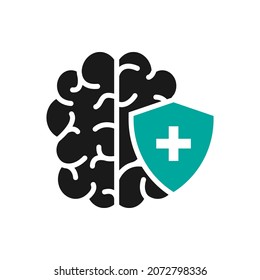 Brain care icon concept isolated on white background. Vector illustration