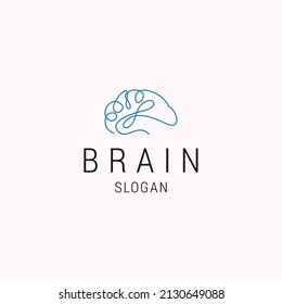 Brain care line art style logo design