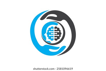 Brain care logo Intelligence Tech Colorful Mind Head Health Logo Designs Concept