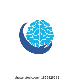 Diseño del logotipo del vector de cuidado del cerebro. Concepto de diseño del logotipo de Smart Care.	