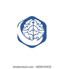Brain care vector logo design. Smart care logo design concept.	