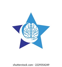 Brain care vector logo design. Human brain with hand icon logo design.