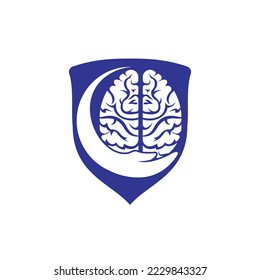 Brain care vector logo design. Human brain with hand icon logo design.