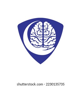 Brain care vector logo design. Human brain with hand icon logo design.