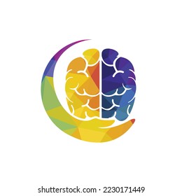 Brain care vector logo design. Human brain with hand icon logo design.