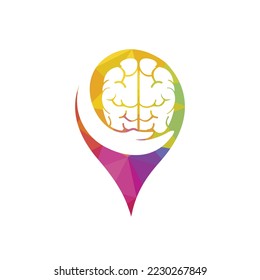 Brain care vector logo design. Human brain with hand icon logo design.